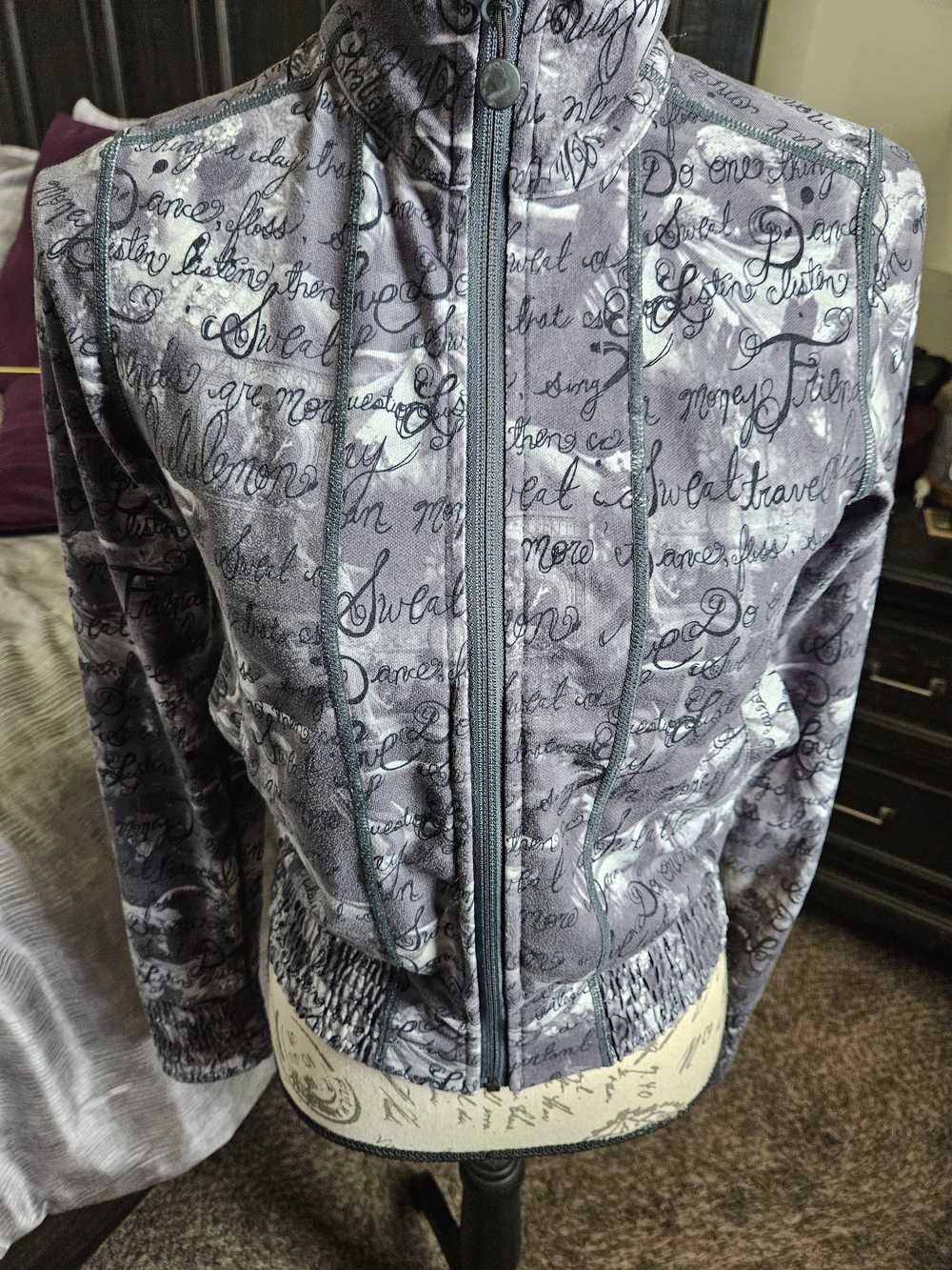 Lululemon Da Bomber jacket in the "Inky Manifesto"